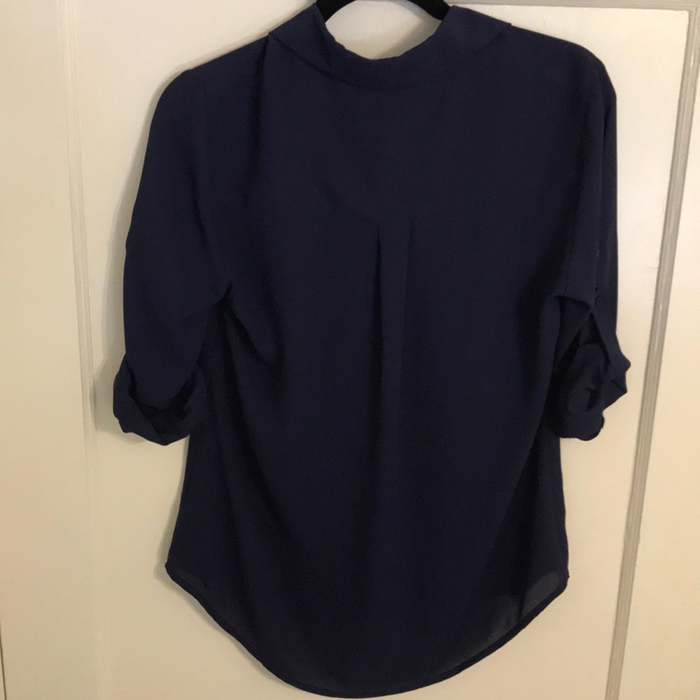 Blue Button Down Blouse By Express - image 2